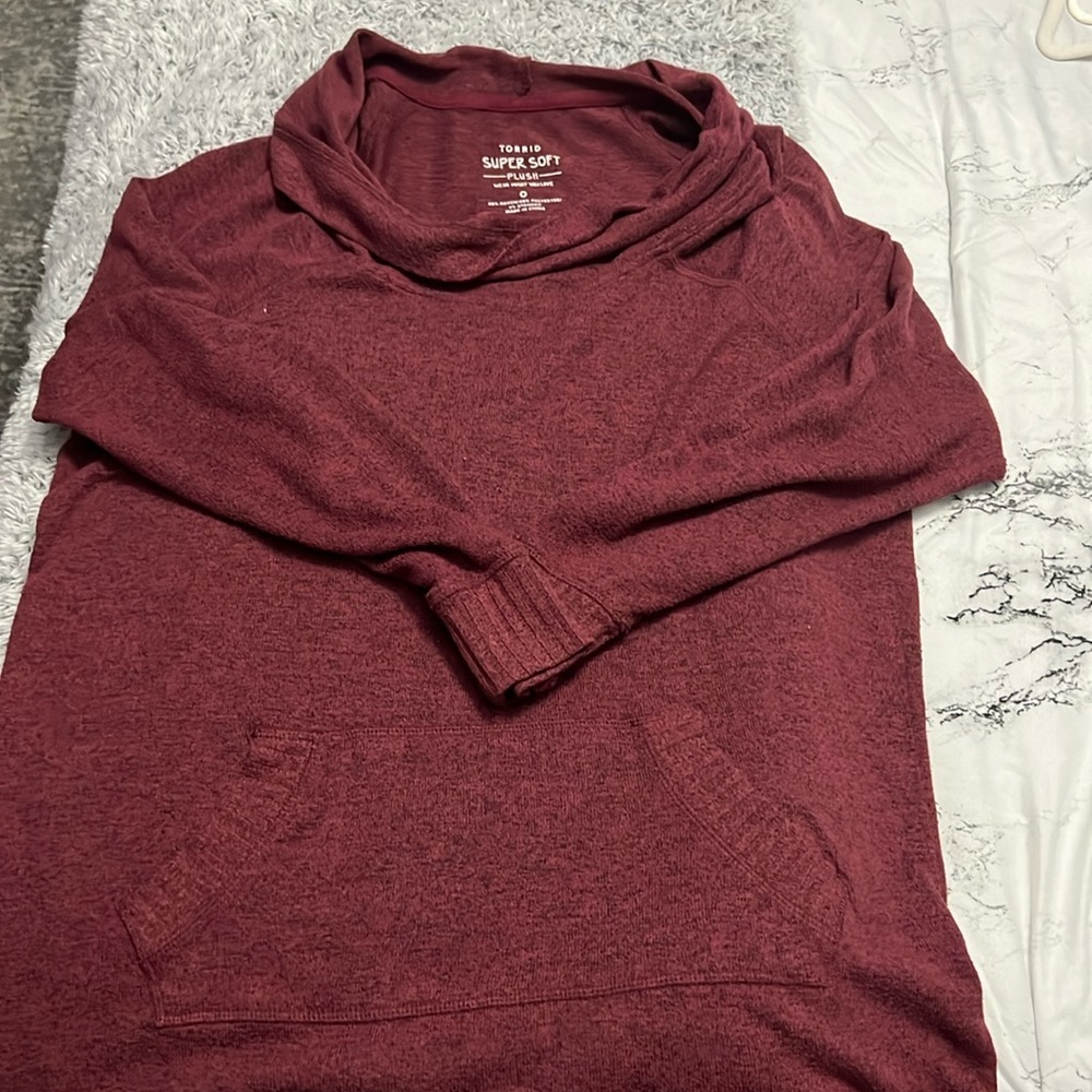 Wine Torrid Cowl Neck Sweater